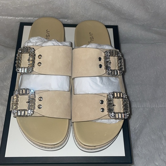 NWT J/SLIDES RICE Sand Suede Sandal - Picture 8 of 15